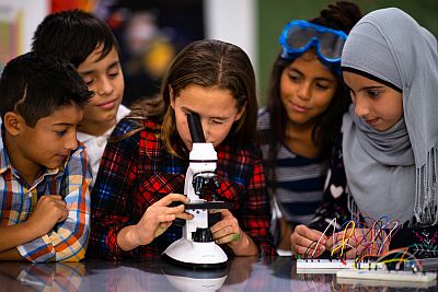 middle school science classroom setting