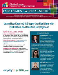 Learn How EmployU is Supporting Floridians with I/DD Obtain and Maintain Employment flyer thumbnail